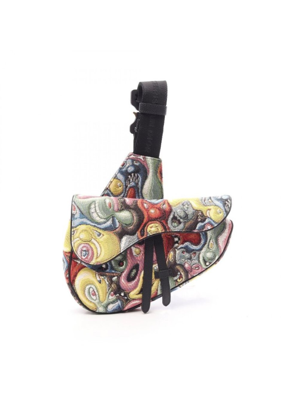 Dior Waist Bag Kenny Scharf Saddle Black Multi Canvas Leather